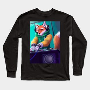 Fox at the DJ booth Long Sleeve T-Shirt